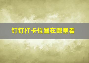 钉钉打卡位置在哪里看