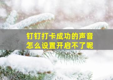 钉钉打卡成功的声音怎么设置开启不了呢