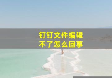 钉钉文件编辑不了怎么回事