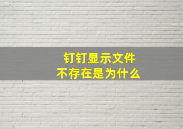 钉钉显示文件不存在是为什么