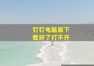 钉钉电脑版下载好了打不开