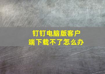 钉钉电脑版客户端下载不了怎么办