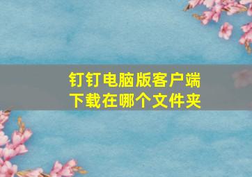 钉钉电脑版客户端下载在哪个文件夹