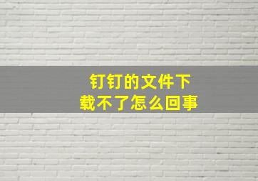 钉钉的文件下载不了怎么回事