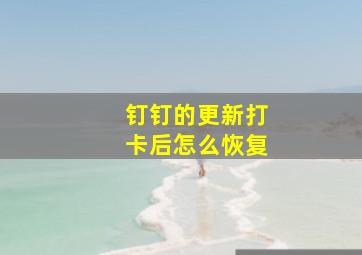 钉钉的更新打卡后怎么恢复