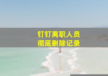 钉钉离职人员彻底删除记录