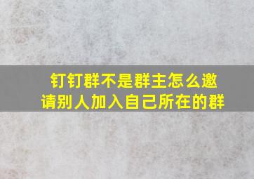 钉钉群不是群主怎么邀请别人加入自己所在的群