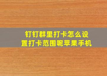 钉钉群里打卡怎么设置打卡范围呢苹果手机