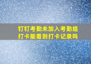 钉钉考勤未加入考勤组打卡能看到打卡记录吗