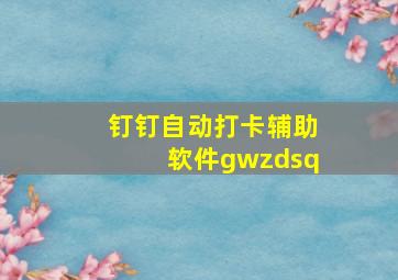 钉钉自动打卡辅助软件gwzdsq