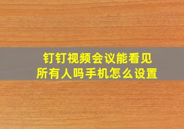 钉钉视频会议能看见所有人吗手机怎么设置