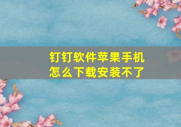 钉钉软件苹果手机怎么下载安装不了