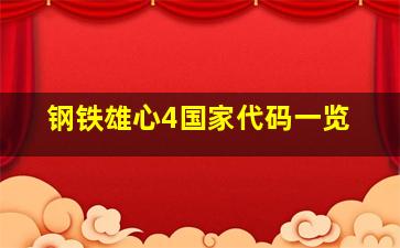 钢铁雄心4国家代码一览