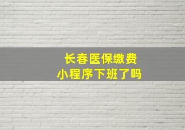 长春医保缴费小程序下班了吗