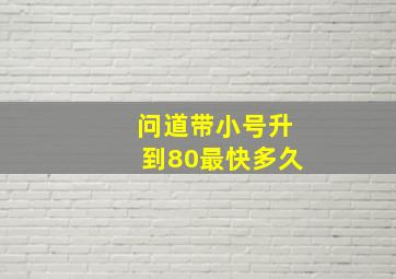 问道带小号升到80最快多久