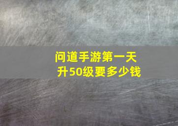 问道手游第一天升50级要多少钱