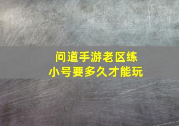 问道手游老区练小号要多久才能玩