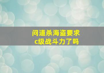 问道杀海盗要求c级战斗力了吗