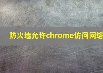 防火墙允许chrome访问网络