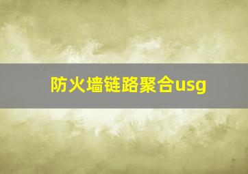 防火墙链路聚合usg