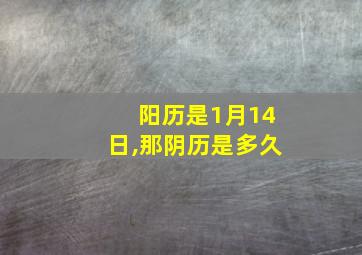 阳历是1月14日,那阴历是多久