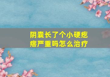 阴囊长了个小硬疙瘩严重吗怎么治疗