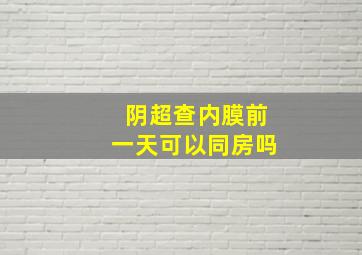 阴超查内膜前一天可以同房吗