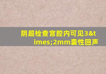 阴超检查宫腔内可见3×2mm囊性回声