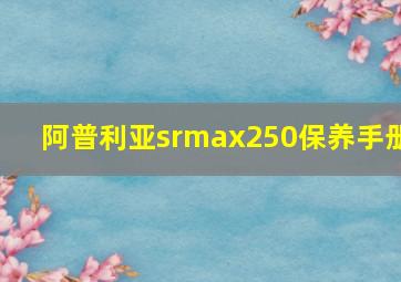 阿普利亚srmax250保养手册