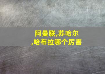 阿曼联,苏哈尔,哈布拉哪个厉害