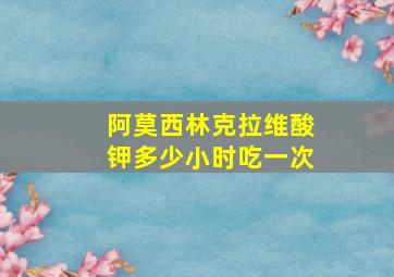 阿莫西林克拉维酸钾多少小时吃一次