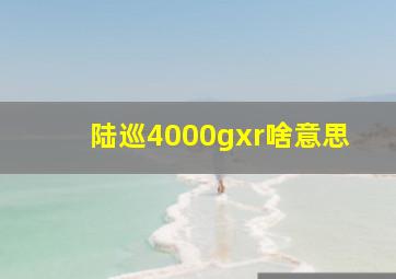 陆巡4000gxr啥意思