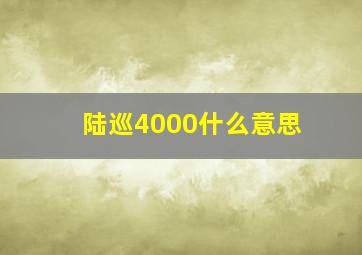 陆巡4000什么意思