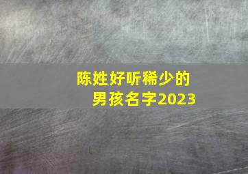 陈姓好听稀少的男孩名字2023