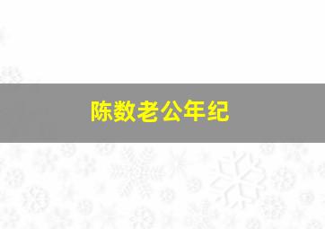 陈数老公年纪