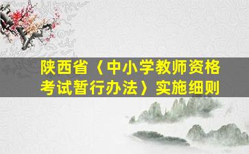 陕西省〈中小学教师资格考试暂行办法〉实施细则