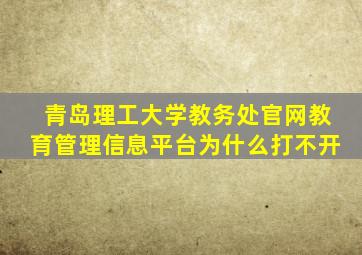 青岛理工大学教务处官网教育管理信息平台为什么打不开