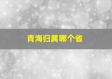 青海归属哪个省