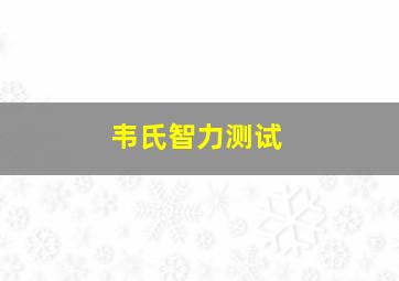 韦氏智力测试