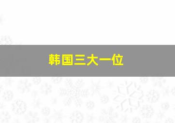 韩国三大一位