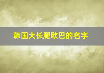 韩国大长腿欧巴的名字