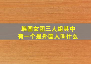 韩国女团三人组其中有一个是外国人叫什么