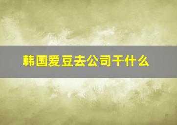 韩国爱豆去公司干什么