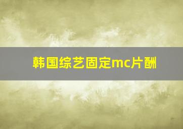 韩国综艺固定mc片酬