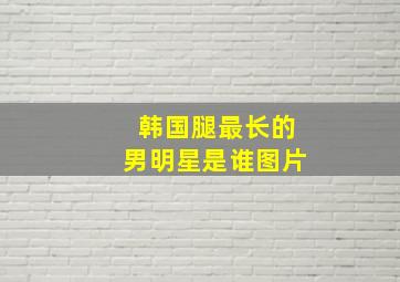 韩国腿最长的男明星是谁图片