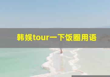 韩娱tour一下饭圈用语