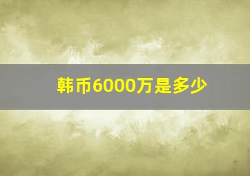 韩币6000万是多少