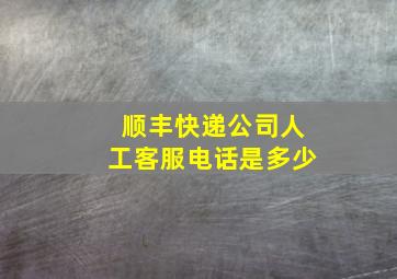 顺丰快递公司人工客服电话是多少