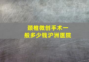 颈椎微创手术一般多少钱沪洲医院