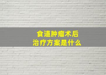 食道肿瘤术后治疗方案是什么